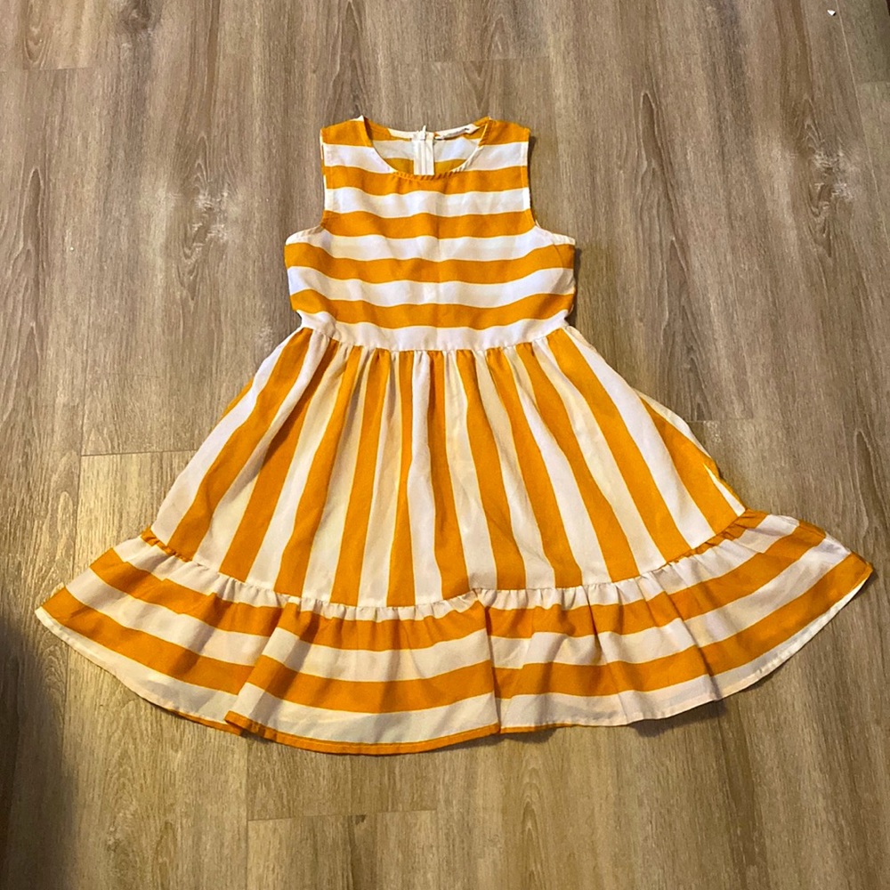 white and orange dress